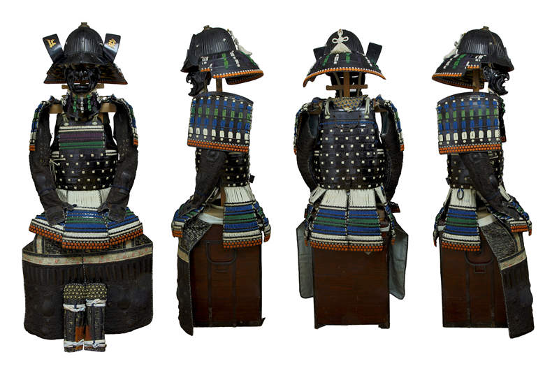 鎧兜：鉄漆塗切付伊予札色々威二枚胴具足_甲胄 Armour 葵美术在中国的唯一直营代表机构 日本刀販売日本刀.刀剣販売日本古董刀进口日本刀